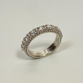 Judith Ripka Sterling Silver Cz Ring Size 6 Stackable Band 925, 4.4g, 4.5 mm