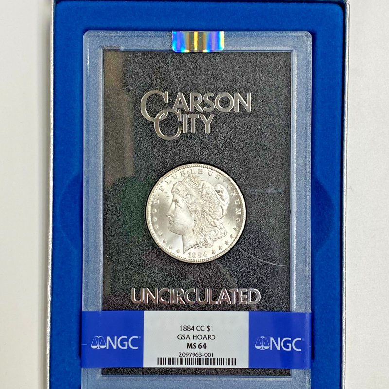 1884-CC Morgan Silver Dollar $1 Carson City GSA Hoard NGC MS64