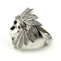 Zirconia Indian Head Chief Ring (Silver 925) Size 13.5