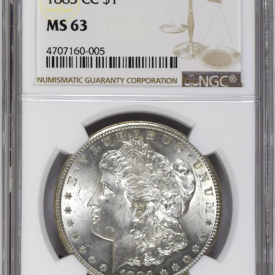 1883 CC $1 - Morgan Silver Dollar - NGC MS 63 