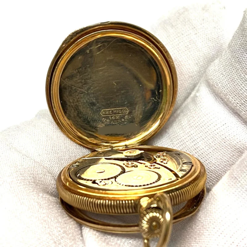 Rare American Waltham W.W.C. MFG.CO 14K U.S ASSAY Pocket Watch, With Engraving