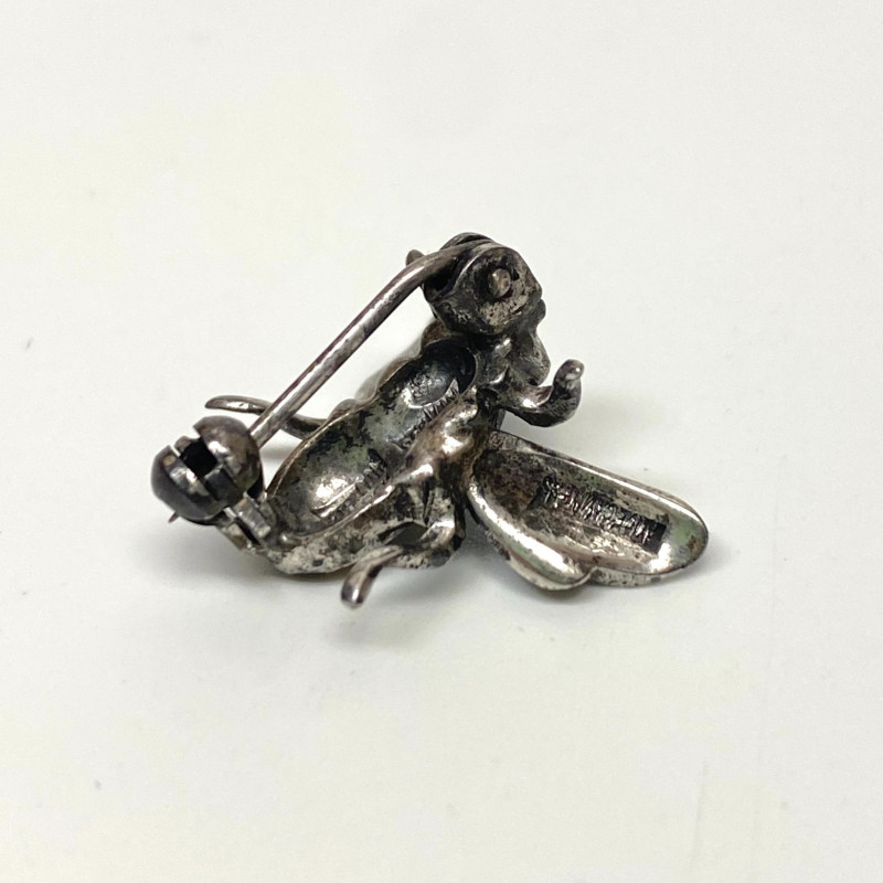 Alice Caviness Brooch Sterling Silver Enamel Marcasite Bumble Bee Germany