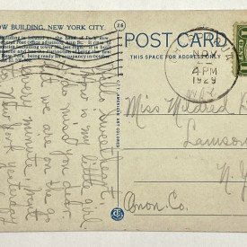 1922 1 cent George Washington postage stamp on Post card #Nov