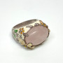 Beautiful David Sigal Sterling Silver 925 Rose Quartz Enamel Ring Size 7