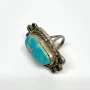 Vintage Native American Oval Turquoise Sterling Silver Ring Size 5