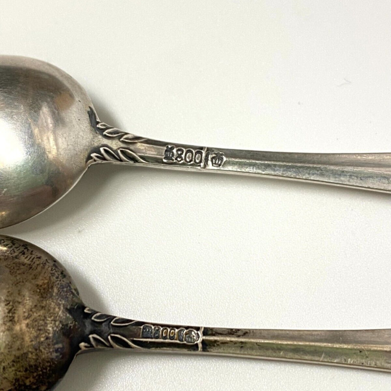 Set Of 6 Antique German 800 Silver Spoons Set Of 6 Antique German 800 Silver Spoons