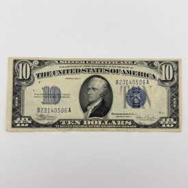 1934-C $10 Silver Certificate Blue Seal Note - Serial B23140506A New York B