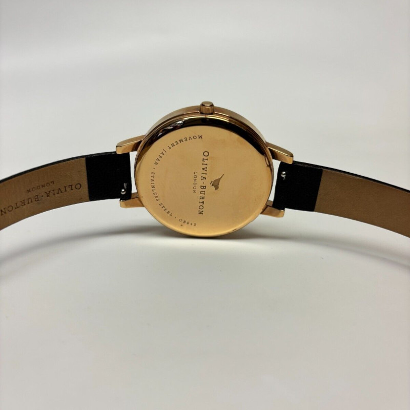 Olivia Burton Bejeweled Florals Leather Strap Watch
