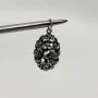 PANDORA 925 Sterling Silver Real Black Spinel Gem Wanda's Garden Flower Pendant