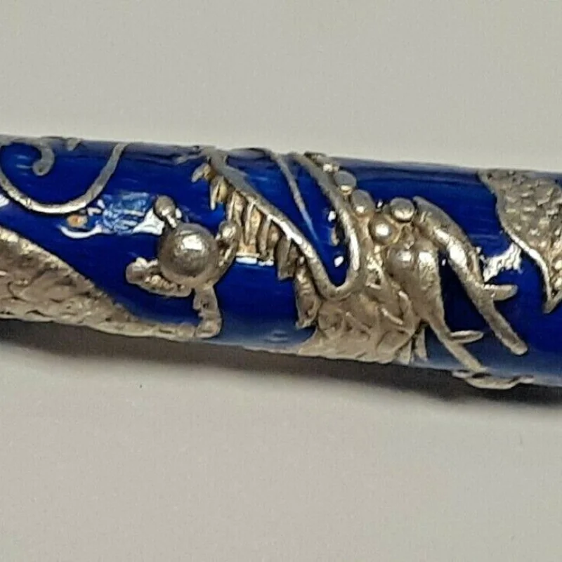  OLD STYLE STERLING SILVER   Designed With Blue & Silver Dragon Fork set