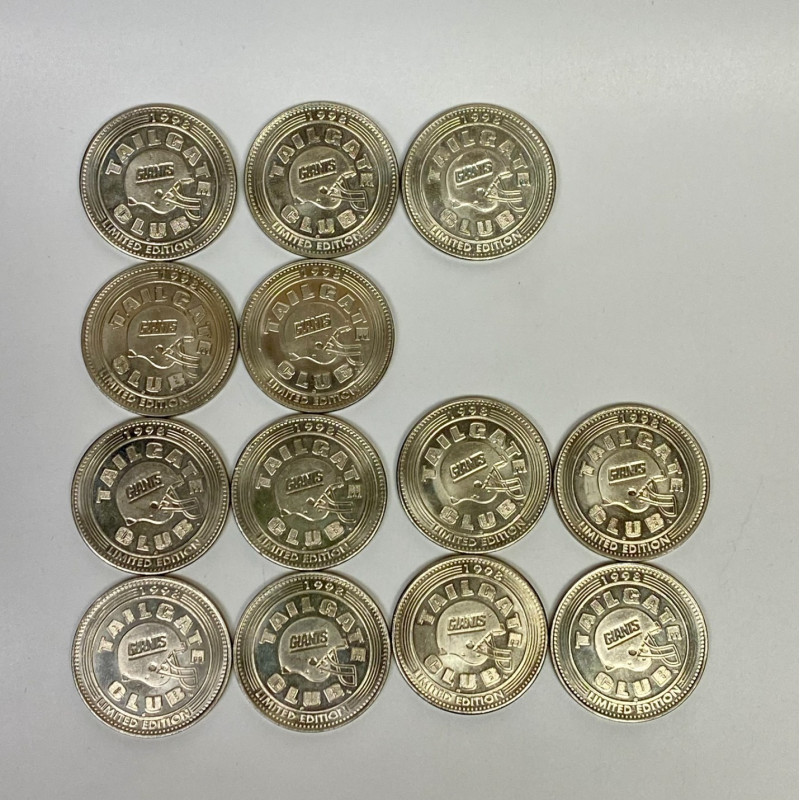 1998 Limited Edition New York Giants Tailgate Club series, 13 Coins