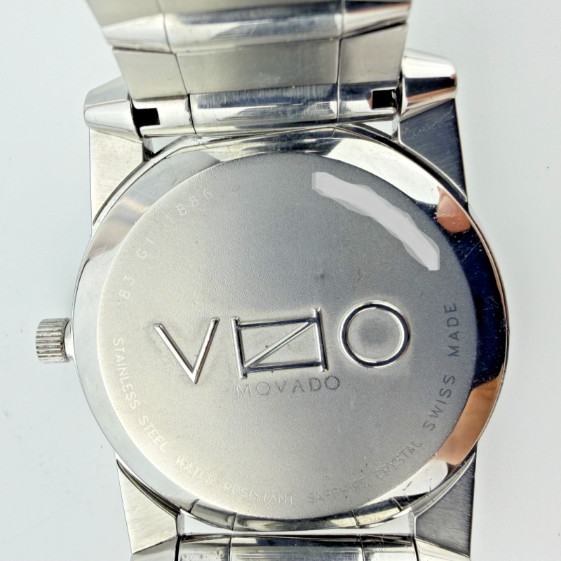 Movado Stainless Steel 38mm Black Dial Diamond Markers Men's Watch Bracelet