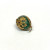 Antique Sterling Silver Enamel Egg shape green with gold designs