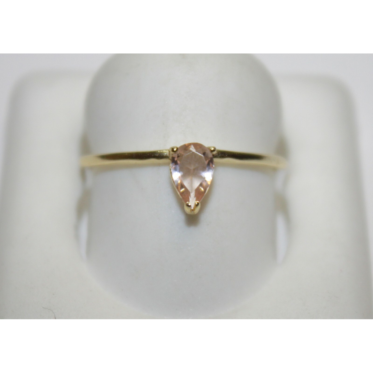 Shashi Sterling Silver Pear Shaped With Pink Stone Women's Ring Size 7