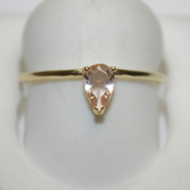 Shashi Sterling Silver Pear Shaped With Pink Stone Women's Ring Size 7