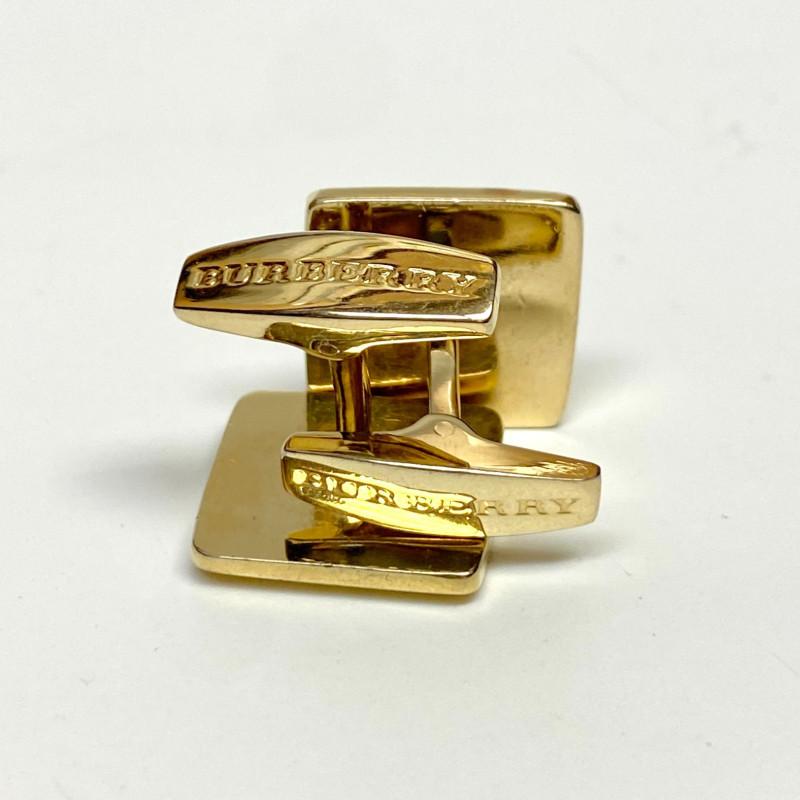 Incredible Authentic Burberry Gold Tone & Dark Grey Knight Horse Cufflinks