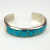 Vintage Zuni Native American Navajo Turquoise Inlay Sterling Silver Bracelet