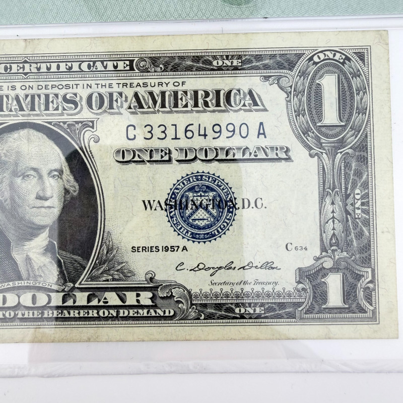 1957A $1 Silver Certificate Fr. 1620 CA Block PMG 40 EPQ Smith/Dillon C33164990A
