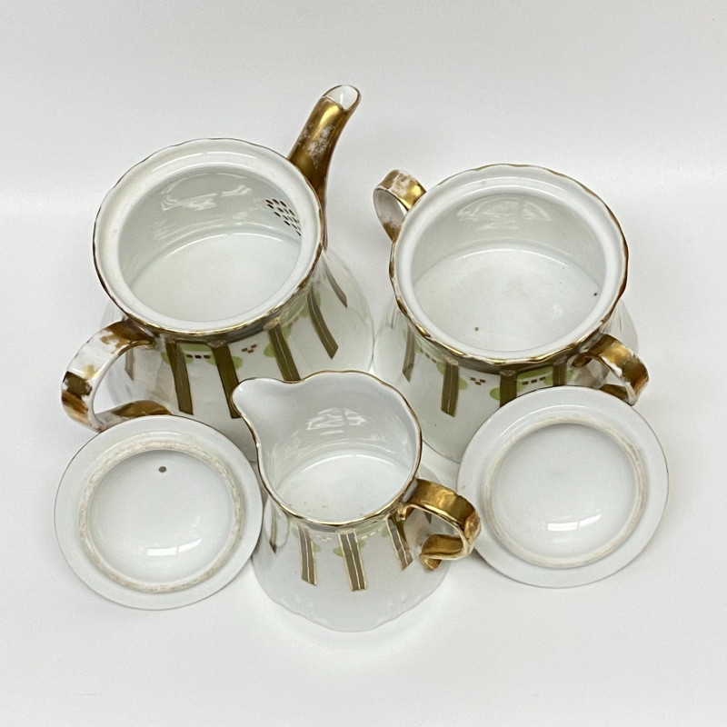 Teapot, sugar bowl and milk jug by Gardner Moscow
