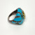 Sterling Silver Ring Faceted Citrine Crystal and Marcisites Blue Enamel Sz 7 Sterling Silver Ring Faceted Citrine Crystal and Marcisites Blue Enamel Sz 7
