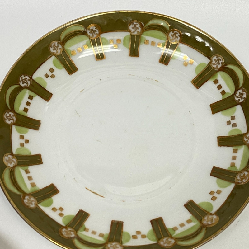 2 Porcelain teacup plates and a Porcelain drainer by Gardner Moscow