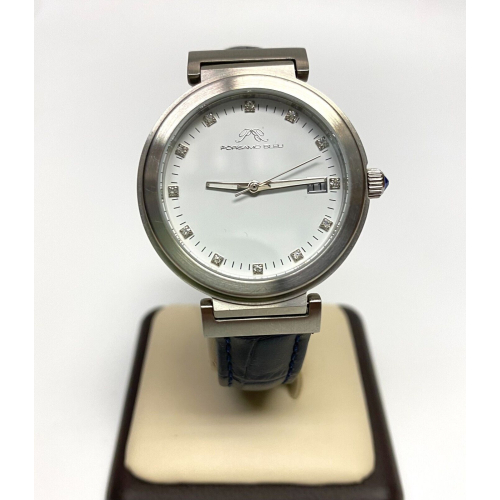 Porsamo Bleu Dahlia Leather Strap Watch, 34 mm