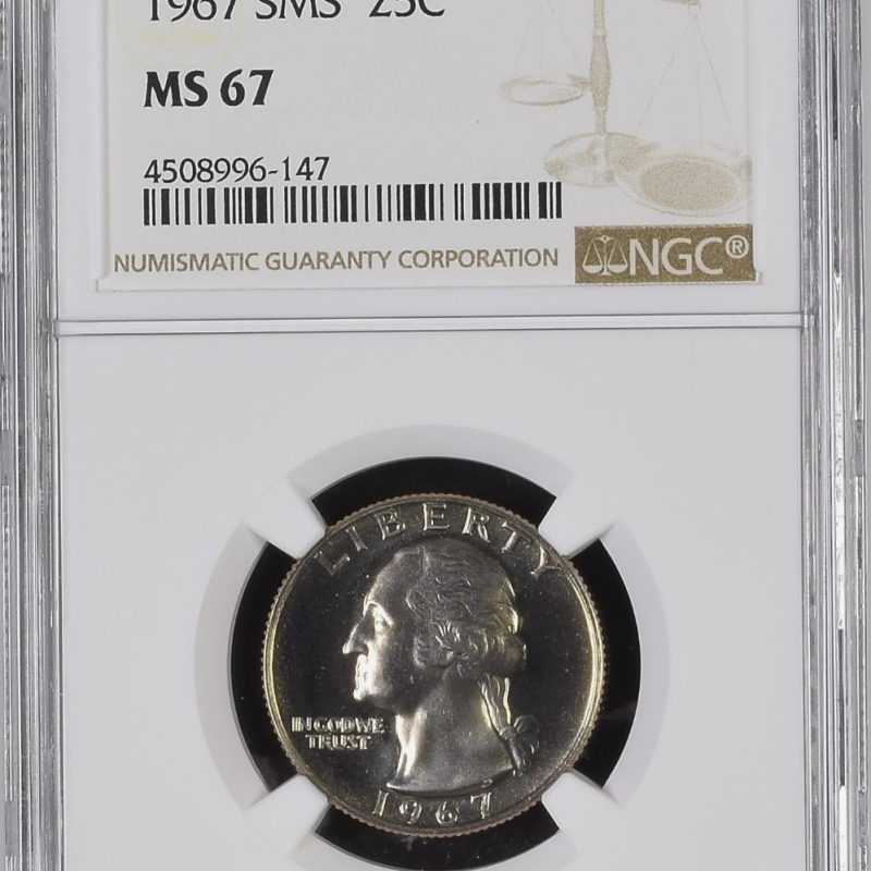 1967 25c Washington Quarter NGC SMS  MS 67  