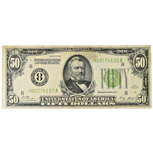 Fr#2100-H 1928 $50 FRN St. Louis PMG 35 Choice VF Woods/Mellon H00274135A Fr#2100-H 1928 $50 FRN St. Louis PMG 35 Choice VF Woods/Mellon H00274135A
