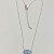Silver 925 and White and Blue Sapphire Celestial Protector Eye Chain Pendant 18"