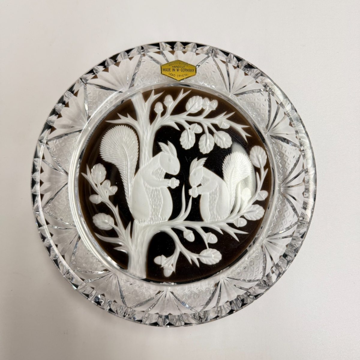 Vintage Brown 1974 Royale Germania Crystal Limited Edition Squirrels Plate 6.2"