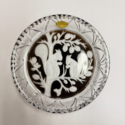 Vintage Brown 1974 Royale Germania Crystal Limited Edition Squirrels Plate 6.2" Vintage Brown 1974 Royale Germania Crystal Limited Edition Squirrels Plate 6.2"