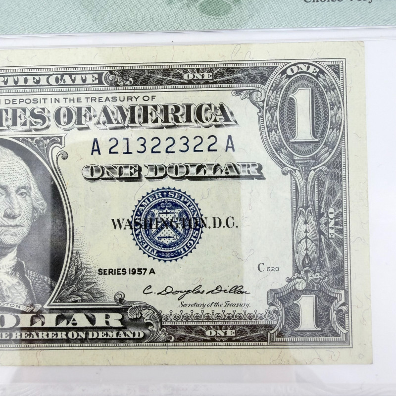 1957A $1 Silver Cert. Fr. 1620 AA Block PMG 35 EPQ Smith/Dillon A21322322A