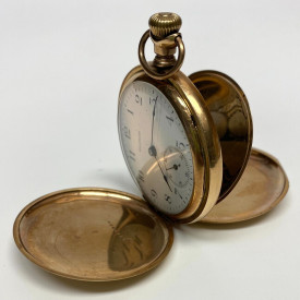 Antique AMERICAN WALTHAM Pocket Watch. J. BOSS 14K Gold Filled KEYSTONE Case