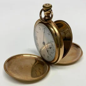Antique AMERICAN WALTHAM Pocket Watch. J. BOSS 14K Gold Filled KEYSTONE Case