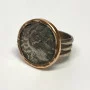 Alexander The Great Coin Ring 14K Gold and Sterling Silver, Size 7