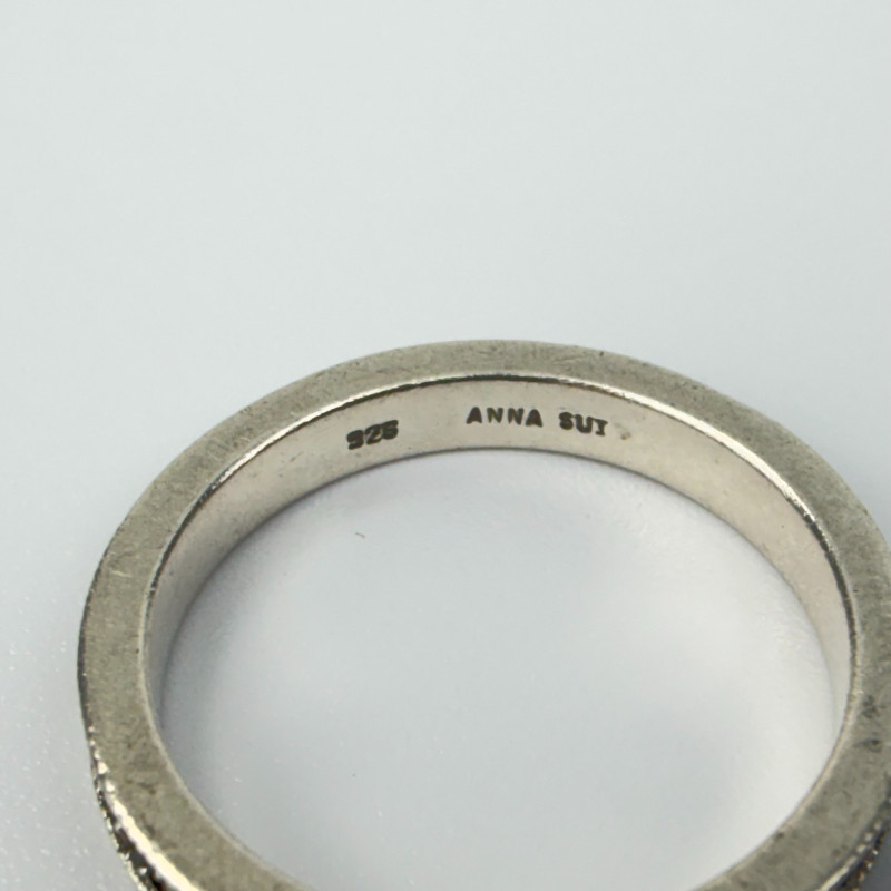 Anna Sui Marcasite Sterling Silver Band Ring Size 7