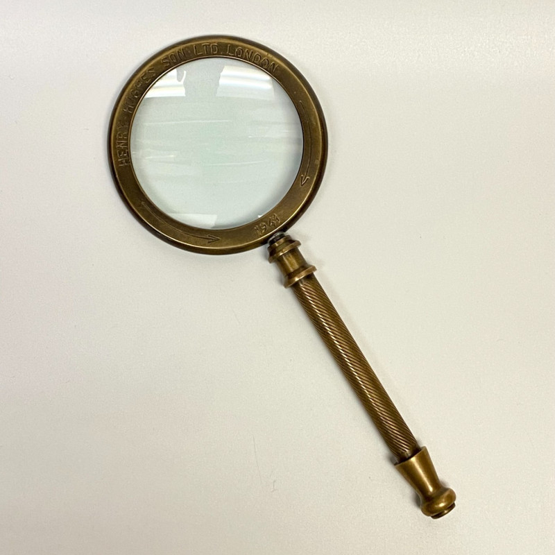 Antique Vintage Style Brass Magnifying Glass "London 1941" Lens Instruments