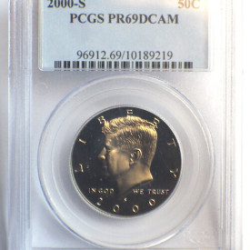 2000 -S PCGS KENNEDY HALF DOLLAR PR69DCAM 50c