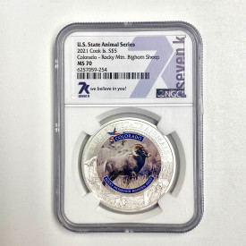 2021 Cook Is. S$5   Colorado - Rocky Mtn. Bighorn Sheep 