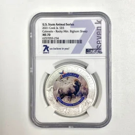 2021 Cook Is. S$5   Colorado - Rocky Mtn. Bighorn Sheep 