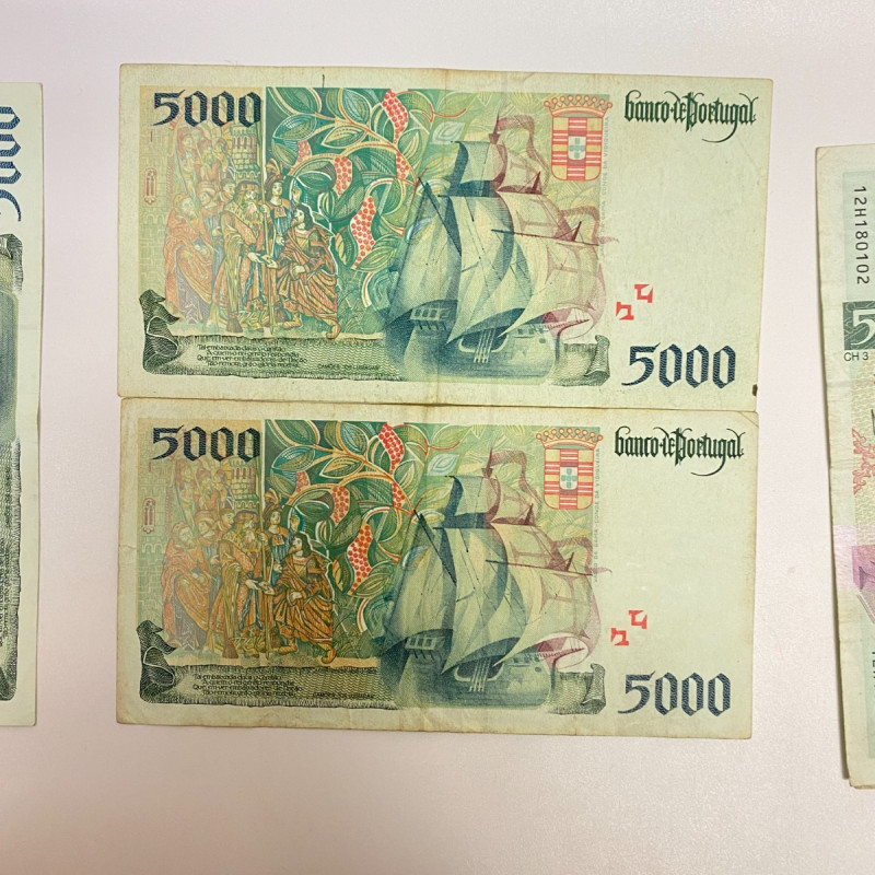 Portugal 5000 Escudos 1995x2, 1996, 1997, 1998 Bills Portugal 5000 Escudos 1995x2, 1996, 1997, 1998 Bills