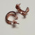 Shashi  Rose Gold Sterling Silver  Cz Designed  Curved Earrings