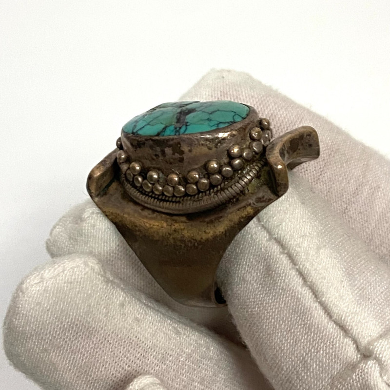 Vintage Turquoise Silver Ring Size 11 Vintage Turquoise Silver Ring Size 11