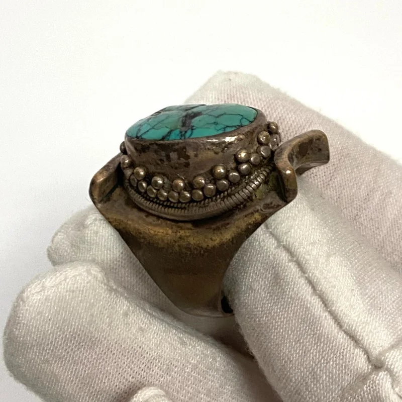 Vintage Turquoise Silver Ring Size 11 Vintage Turquoise Silver Ring Size 11
