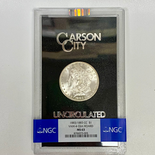 1883/1883-CC Morgan Silver Dollar $1 VAM-4 GSA Hoard NGC MS63 1883/1883-CC Morgan Silver Dollar $1 VAM-4 GSA Hoard NGC MS63