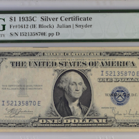 FR#1612 $1 1935 C SILVER CERTIFICATE ( IE BLOCK ) JULIAN /SNYDER 