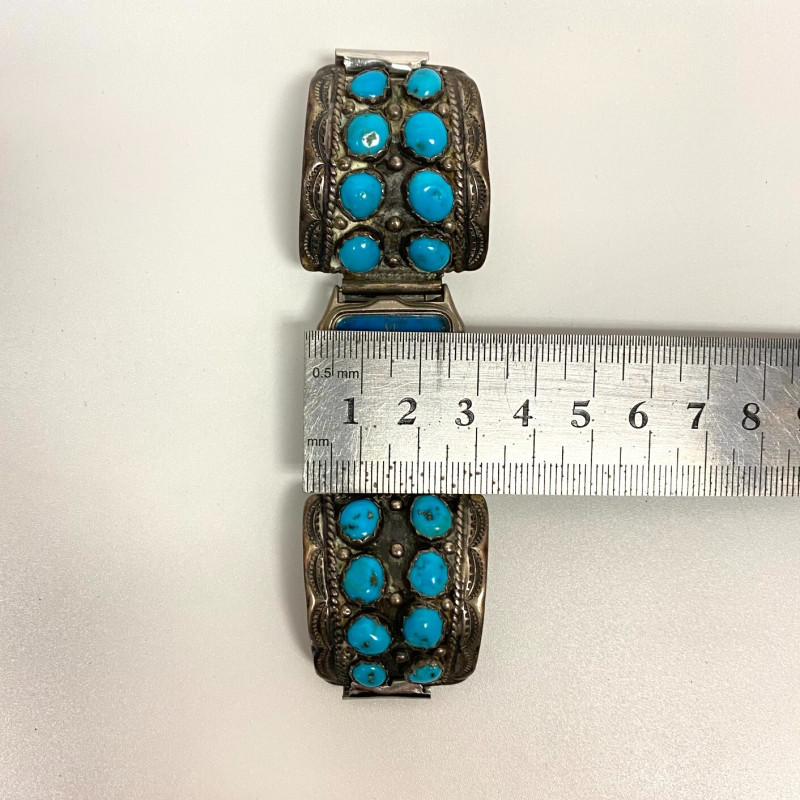 Sterling Silver and Turquoise Arenix Watch Japan Movement Sterling Silver and Turquoise Arenix Watch Japan Movement
