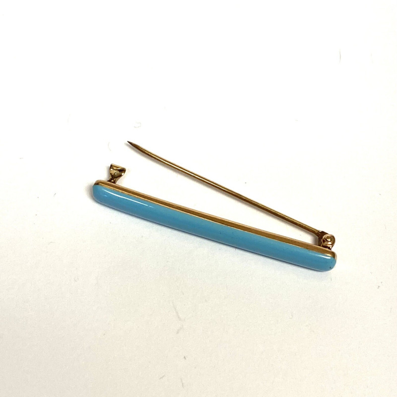 Vintage 14K  Turquise Brooch Pin 