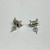 Sterling Silver Cross Diamond &  Black Diamond Woman's Earrings