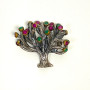 Bora Sterling Silver 925 Tree with Emerald and Ruby Pendant